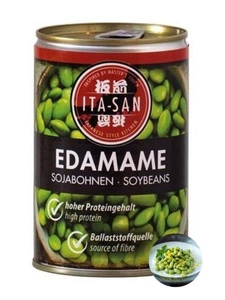 Edamame ziarna soi fasolki w zalewie konserwowe duża zawartość białka 400g