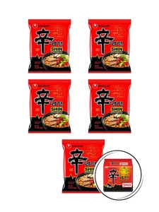 5 x Zupka instant shin ramyun mega hot WEGE koreańska makaron z warzywami ostra orientalna nongshim 120g