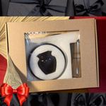 Matcha zestaw do parzenia herbaty w kolorze czarnym  prezentowy startowy miotełka miseczka łyżeczka