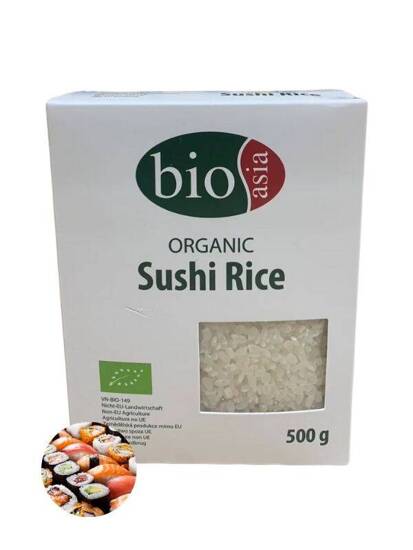 Bio ryż do sushi rice kleisty biały okrągłe małe ziarno ita san 500g