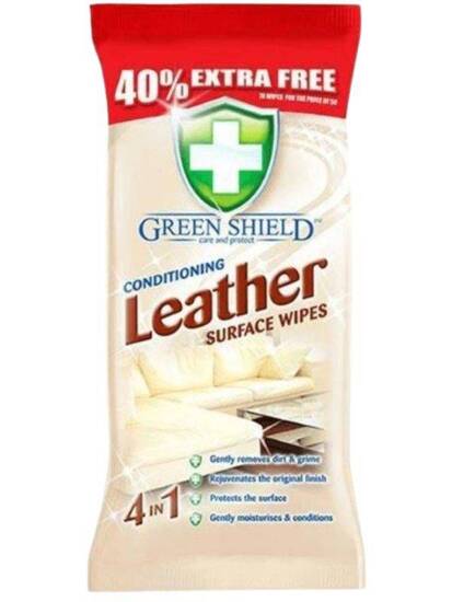 Chusteczki do Skóry Leather Foteli Sofy Kokpitu Auta Green Shield 70szt