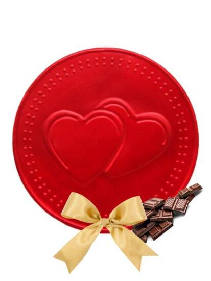 Duża Czekoladowa Moneta Z Sercem Śr. 8cm Heart Walentynki na Prezent  21,5g