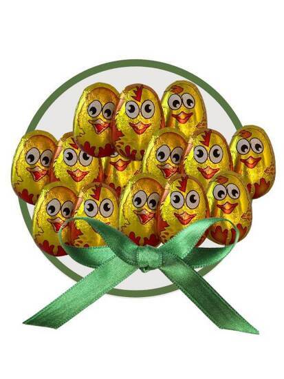 Kurczaczki Wielkanocne Czekoladki na Prezent Pięknie Zapakowane z Wstążeczką 100g